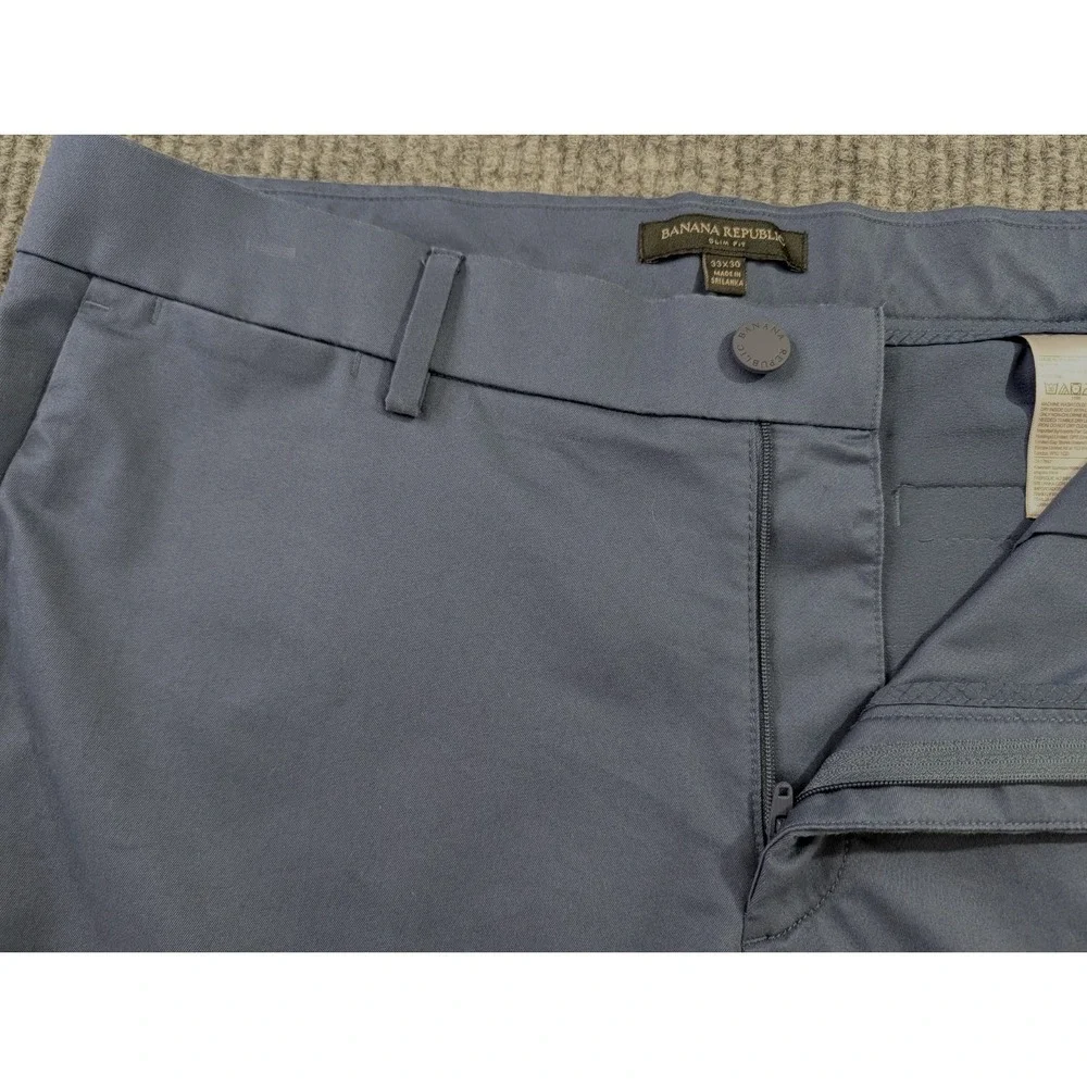 Banana Republic Chino Pants Mens 33x30‎ Blue Straight Slim Stretch Office Casual